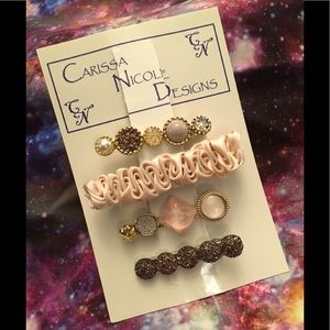 Set of Pink Alligator clip collection